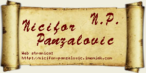 Nićifor Panzalović vizit kartica
